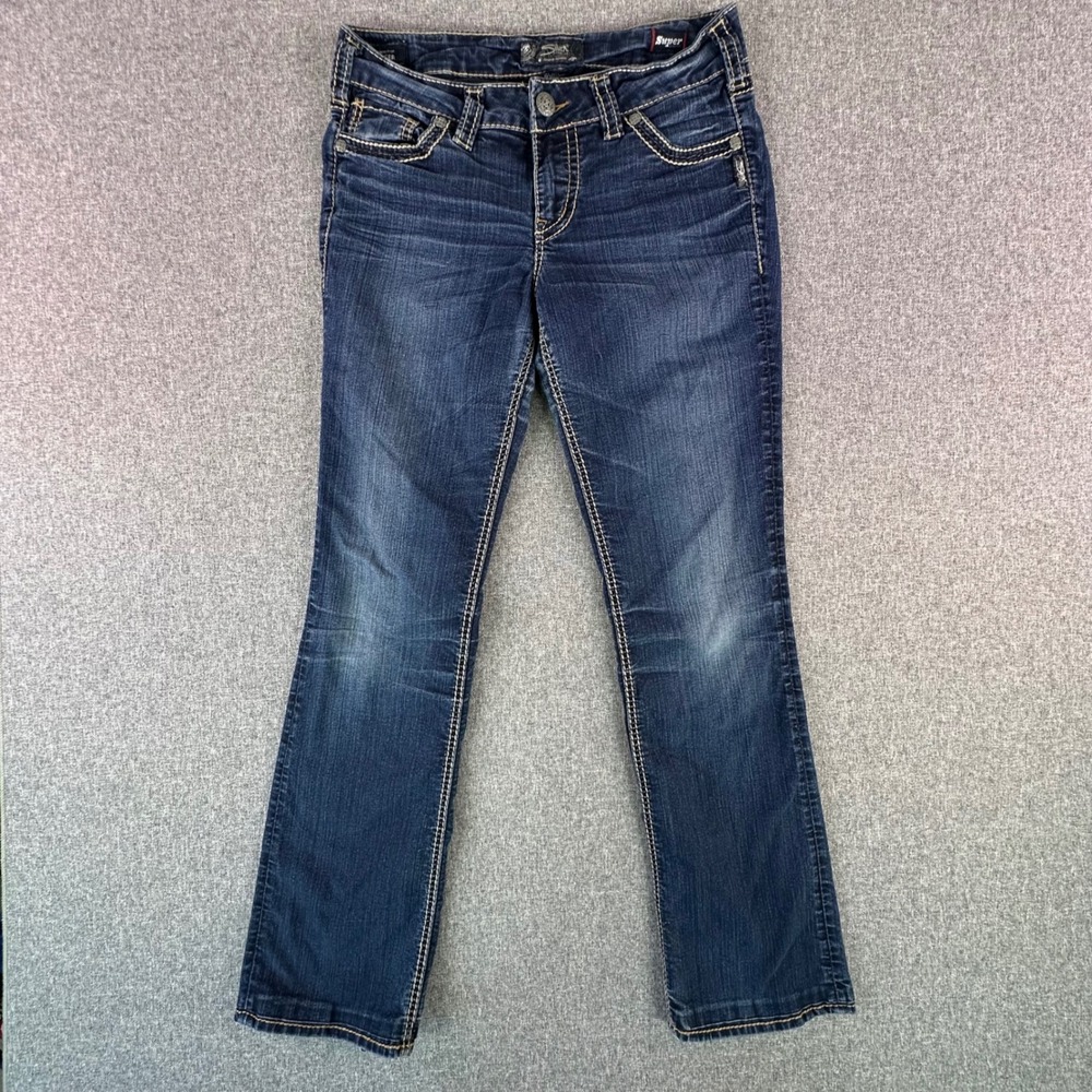 Silver Jeans Co. Jeans Womens 31x35 Suki Mid Slim Boot Dark Wash Stretch Denim